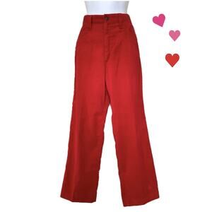 Vintage 70s Red High Rise Flare Corduroy Pants Women’s Size 25x27 0/2